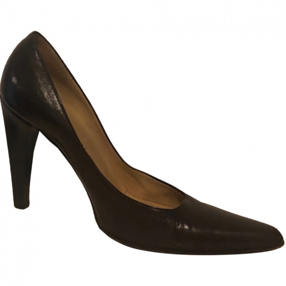 CELINE BROWN Leather Heels